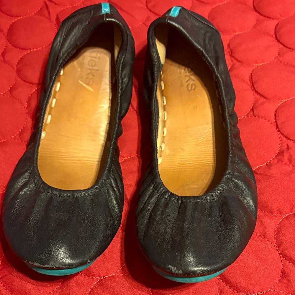 Tieks Black Leather Ballet Flats